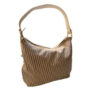 Aigner Genoveva Hobo Bag, "Crocus Brown" monogram pattern.